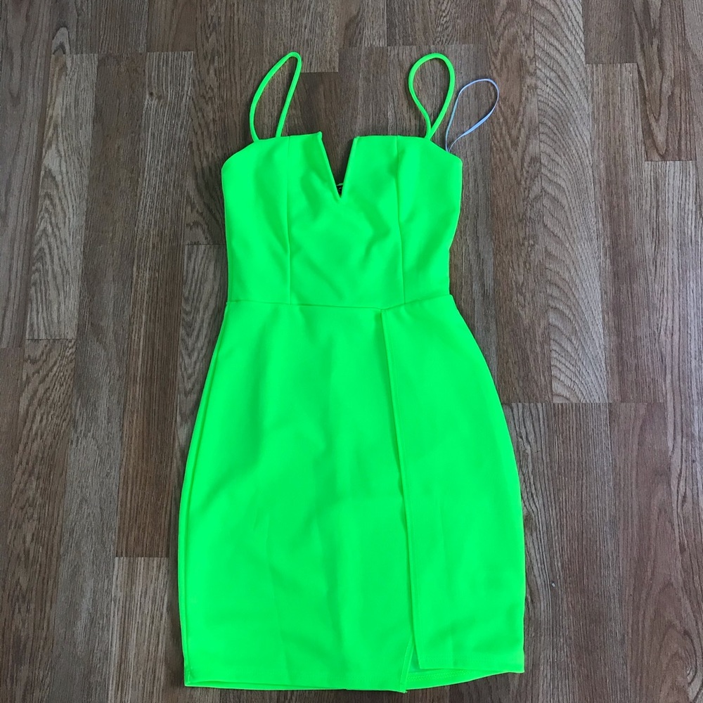 Fashion nova Lime green mini dress with tags